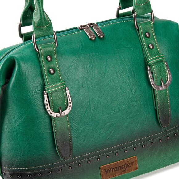 Women's Green Detachable Satchel Hobo Strap Shoulder Barrel Doctor Hand Bag - Picture 3 of 6